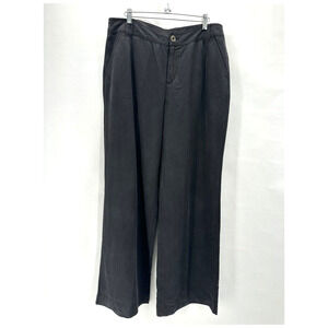Sundance Wide‎ Leg Pants Womens 12 Black 100% Tencel Pockets Coastal Preppy City